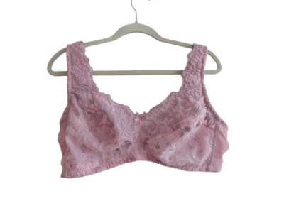 AMOUREUSE Blush Lilac Pink Lace Floral Embroidered Wireless Bra - Size 44B — 第 1/4 张图片