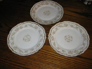 Vtg Limoges Theodore Haviland Schleiger 844  3 Bread  Plates  Double Gold 7 5/8" - Picture 1 of 9
