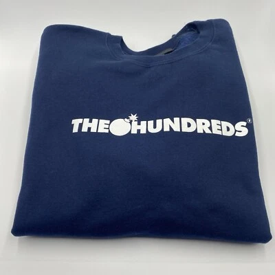 Б/у толстовка The Hundreds с круглым вырезом - темно-синяя с белыми акцентами - Изображение 1 из 4