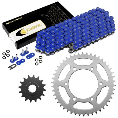 Kit de cadena de transmisión y piñones de junta tórica azul para Yamaha FZ6 2004 2005 06 07 08 2009 Foto 1 de 4