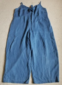 Womens Jumpsuit-OLD NAVY-blue chambray smocked wide leg babydool bodice-3X - Picture 1 of 6