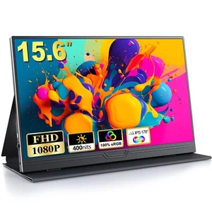 Portable Monitor 15,6 Zoll Tragbarer Mobiler IPS Bildschirm FHD 1920x1080 HDR - Bild 1 von 7