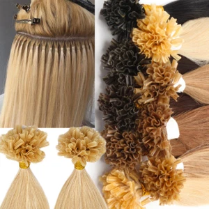 Thick Pre Bonded Nail U-Tip Keratin Fusion 100% Remy Human Hair Extensions 1G - Picture 1 of 28