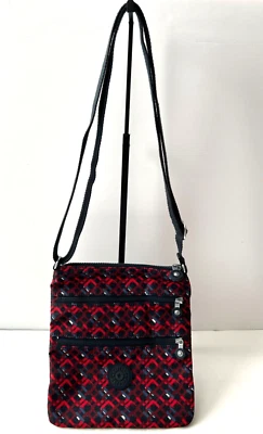 Kipling Abner Printed Crossbody Purse Bag Adjustable Blue/Red Travel Lightweight - Image 1 of 4