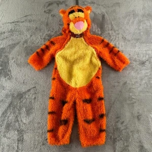 Disney Store Tigger Costume Size 24 Months One Piece Zip Close Hooded Pooh Tiger - Picture 1 of 9