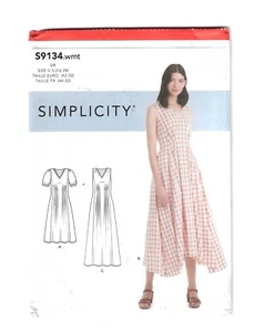 Simplicity 9134 Misses' Dress with Released Pleats Size U5 16-24 Sewing Pattern - Picture 1 of 5