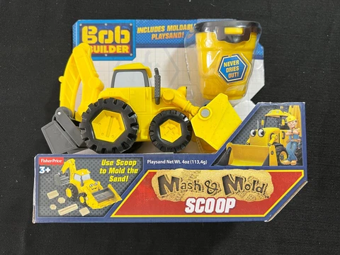 Bob the Builder Mash & Mold SCOOP Truck Toy w/ Play Sand Fisher Price New Cover
