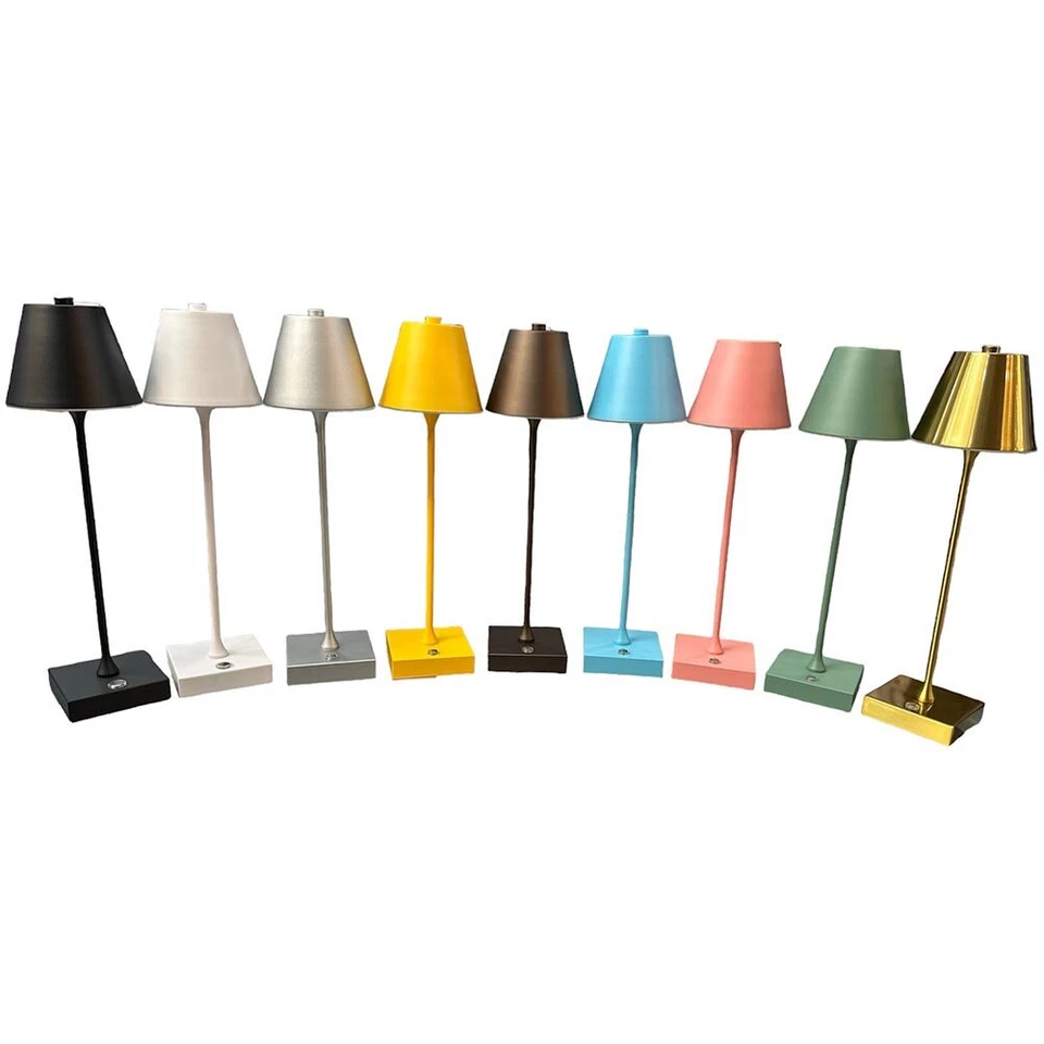 Lampada bistrot touch da tavolo led ricaricabile usb 3 colorazione luce - Immagine 1 di 2