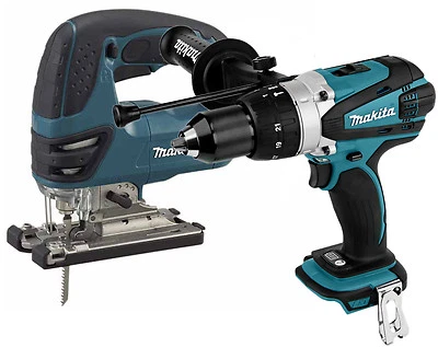 Makita 18v Cordless LXT Lithium Ion DHP458 Combi Hammer 1 DJV180 Jigsaw SPECIAL - Image 1 of 3