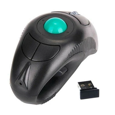 2.4G  Air Mouse Ergonomic Trackball Handheld Finger USB Mouse R8Q91516 - Image 1 of 4