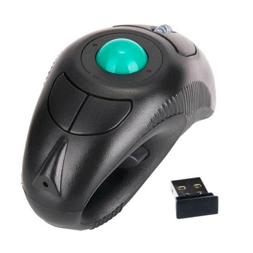 2.4G  Air Mouse Ergonomic Trackball Handheld Finger USB Mouse R8Q91516 - Image 1 of 4