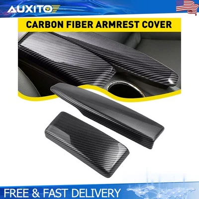 适用于梅赛德斯奔驰 C207 A207 E250 E300 E350 2010 - 2013 碳纤维扶手盖 — 第 1/4 张图片