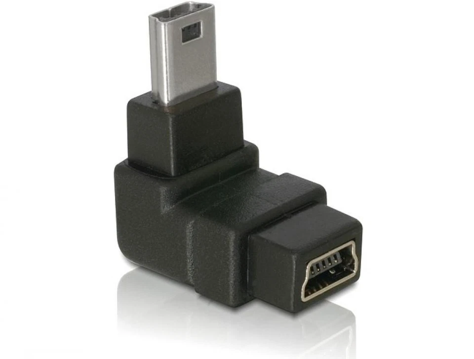 Mini USB 2.0 270° Winkeladapter Mini B Stecker - Mini B Buchse oben/unten - Bild 1 von 2