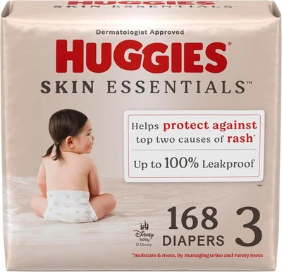 Pañales desechables para bebé Huggies Skin Essentials - talla 3 - 156 unidades Foto 1 de 3