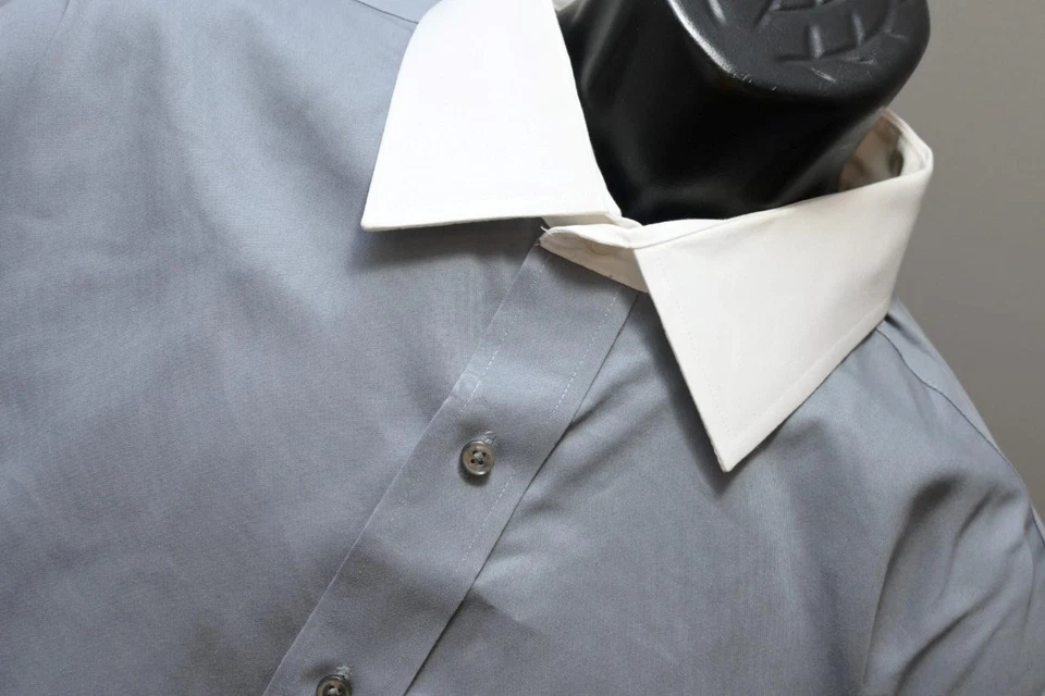 Donald Trump Dress Shirt Regular Fit Gray French Cuff Mens Size 18 36/37 2XL - Image 1 of 4