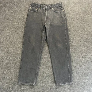 Jeans Vintage Levis 550 34x30 Nero Relaxed Fit Conico Sbiadito Denim Y2K Skater - Foto 1 di 22