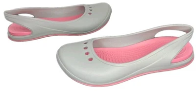 Sandalias Crocs para mujer talla 11 Skylar gris/rosa sin cordones Foto 1 de 4