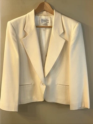 Christian Dior Separates Women’s Wool Cream Jacket Blazer - Size 14 - Image 1 of 4