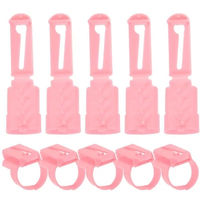  10 Stück Fadenführer-Fingerhalter, Schlitze, Stricken, Häkeln, Schlaufenringe, - Bild 1 von 4