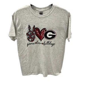 Camiseta Gildan Mujer MD Universidad de Georgia Bulldogs Paz Amor Bulldogs - Imagen 1 de 3