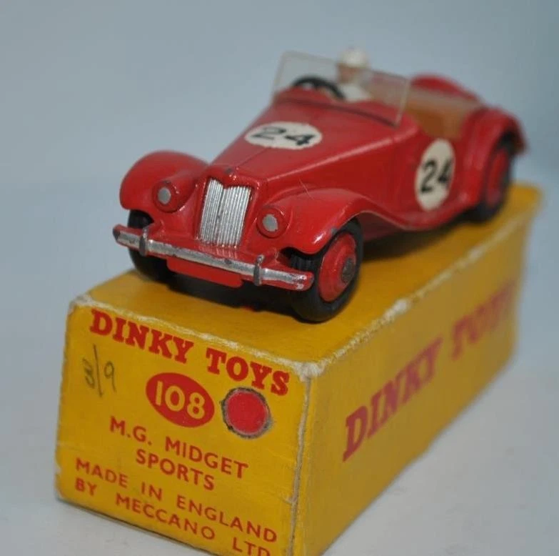 DINKY TOYS (UK) - MG TF RACE CAR - RED - #24  - #108  - QUITE NICE - PART BOX - Imagem 1 de 1