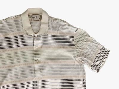 Polo de golf Walter Hagen XL para hombre 100 % algodón Pima tostado con rayas alfiler regalo para papá Foto 1 de 4