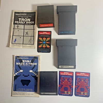 TRON Intellivision Game Lot x4 - Deadly Discs, Adventures of Tron, Maze-a-Tron - Image 1 of 4