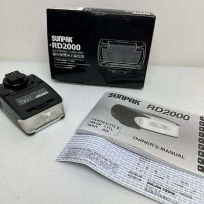 Sunpak RD2000 External Electronic Flash Unit Canon Nikon Sony DSLR Cameras - Image 1 of 4