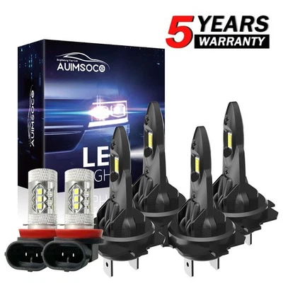 Faro LED 6000K haz alto bajo + bombillas antiniebla para BMW 528i 2008-2016 6 piezas Foto 1 de 4