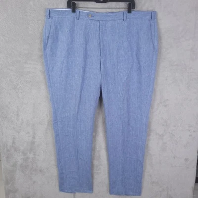 Pantalones Joseph Abboud Para Hombres 46x32 Azul Claro 100% Lino Vestido Pantalones Verano Informal Foto 1 de 4