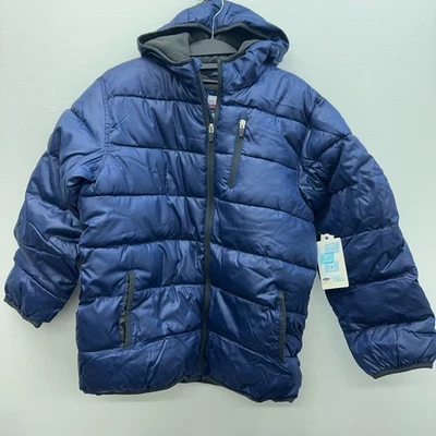 Abrigo acolchado azul marino antiguo chaqueta para niños talla grande 10-12 nuevo Foto 1 de 4