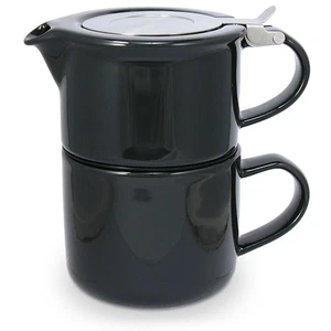FORLIFE Tea for One with Infuser 14 ounces, Black Graphite, Ceramic - Picture 1 of 1