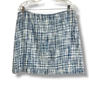 Walter Blue White Tweed Silk Lining Skirt - Picture 1 of 10