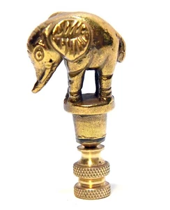 BRASS ELEPHANT DECORATIVE LAMP FINIAL 1/4 THREAD - Picture 1 of 3