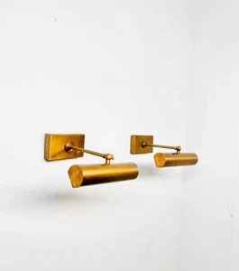 Handmade Antique Brass Wall Sconce Mid-Century Modern Minimalist Cylinder Light - Picture 1 of 9