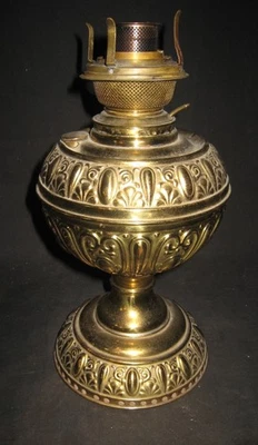 Kerosene Oil Brass Embossed M.&W. Table Lamp - Image 1 of 4