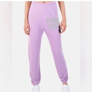 FREE CITYSUPERFLUFF LUX SWEATPANTS JOGGERS SIZE XS LAVENDER PURPLE - Picture 1 of 11