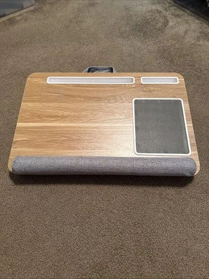 Bamboo Lap Desk Table Laptop Cushion Bed Tray Cushioned Computer Tablet Support - Image 1 of 2
