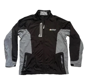 Adidas Golf Jacket Mens Large Black Gray Climaproof NBC Golf Soft Shell Full Zip - Picture 1 of 17