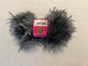 Lion Brand Yarn Fun Fur Eyelash, LAVA (Black Gray Silver). New. - Picture 1 of 2