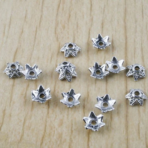 100pcs 6.3mm Tibetan Silver Beads Caps Charms H2945 - Image 1 of 1