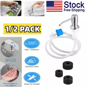 360° Sink Stainless Steel Soap Dispenser Kitchen Hands Liquid Pump Bottle Tube~ - Picture 1 of 11