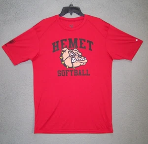 Hemet Shirt Adult Large Red Graphic Bulldog Softball California Short Sleeve Men - Picture 1 of 12