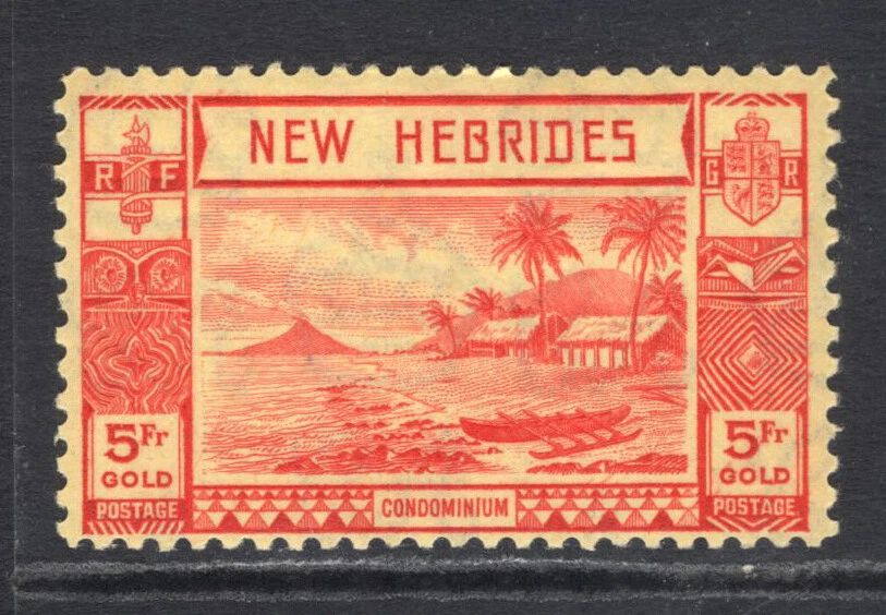 M16493 Nuevas Hébridas/Vanuatu-Ediciones Inglesas 1938 SG62 - 5 fr rojo/amarillo Foto 1 de 1