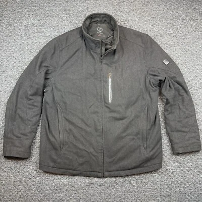 Chaqueta Tumi Tech Para Hombre XL Gris Carbón Abrigo de Lana Forrado Exterior Insualted Foto 1 de 4