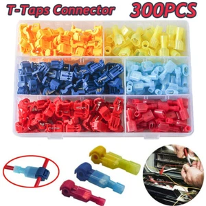 300PCS 22-10 AWG Insulated T-Tap Quick Splice Combo Wire Terminal Connectors Kit - Picture 1 of 9