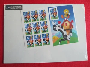 Estampillas de pájaro plateado y tweety de los Looney Tunes de Scott #3204 32 ¢ montadas sin montar og xf - Imagen 1 de 4