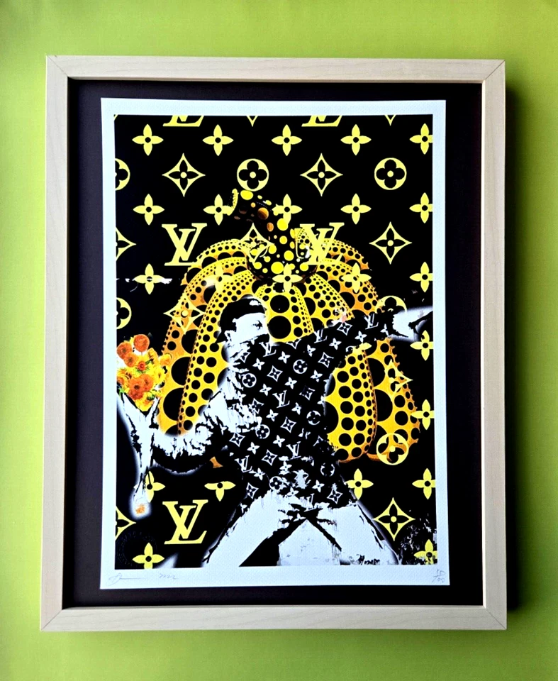 DEATH NYC Firmado a Mano GRAN Impresión Enmarcada 16x20 pulgadas Certificado de Autenticidad Banksy & Yayoi Kusama & Foto 1 de 4