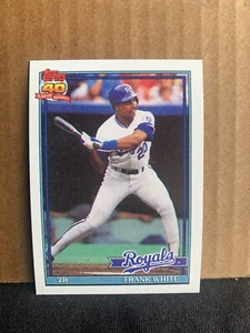1991 Topps Baseballkarte Kansas City Royals Frank White - Bild 1 von 2