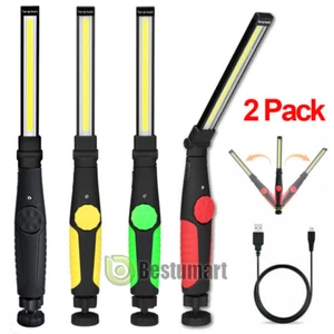 2 Rechargeable Multifunction 20000LM COB LED Slim Work Light Lamp Flashlight New - Picture 1 of 32